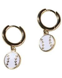 Nickel & Suede - Baseball Huggies Earrings - Lyst