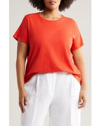 Eileen Fisher - Crewneck Organic Cotton T-shirt - Lyst