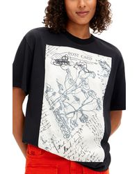 Desigual - Post Card Graphic T-shirt - Lyst