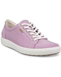 Ecco - Monochrome Cap-Toe Leather Sneakers - Lyst