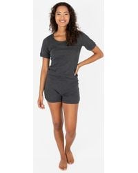 Leveret - Short Cotton Solid Pajama Set - Lyst