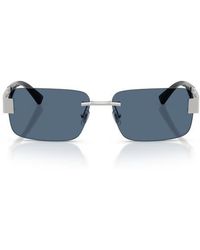 Versace - 58Mm Rimless Rectangular Sunglasses - Lyst