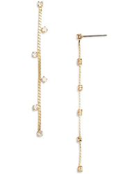 Nordstrom - Staggered Cubic Zirconia Linear Drop Earrings - Lyst