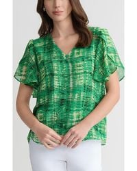 Kasper - Flutter Sleeve Top - Lyst