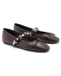 Mango - Metallic Strap Ballet Flat - Lyst