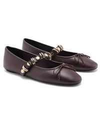 Mango - Metallic Strap Ballet Flat - Lyst
