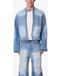 MNML - Paneled Moto Denim Jacket - Lyst