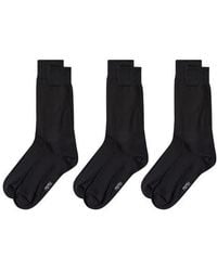 Memoi - 3-Pack Flat Knit Dress Socks - Lyst