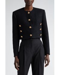 Alexander McQueen - Knot Button Crop Tweed Jacket - Lyst