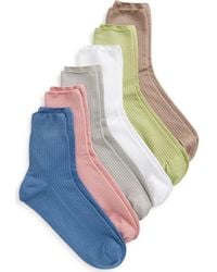 Muk Luks - Assorted 6-Pack Crew Socks - Lyst