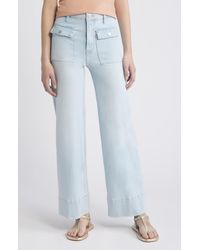 FRAME - The '70s Patch Pocket Ankle Wide Leg Jeans - Lyst