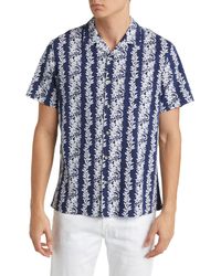 Fair Harbor - The Casablanca Floral Stretch Organic Cotton Blend Short Sleeve Button-up Shirt - Lyst