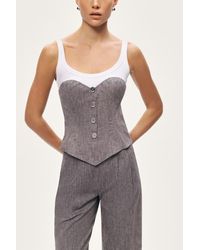 Nocturne - Button-Front Tailored Blouse - Lyst