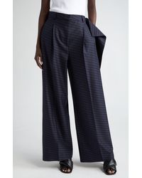 JW Anderson - Pinstripe Drape Detail Wool Blend Trousers - Lyst