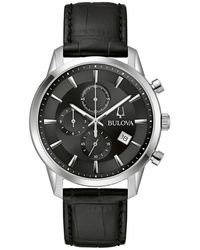 Bulova - Sutton Leather Strap Chronograph Watch, 41Mm - Lyst