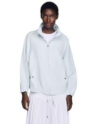 Sandro - Embroidered Collar Oversized Jacket - Lyst