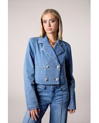 Blue Revival - Olivia Cropped Recycled Blazer - Lyst
