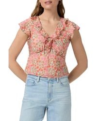 PAIGE - Farrow Floral Ruffle Top - Lyst