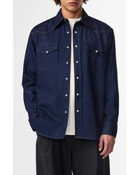 NN07 - Ricky Denim Snap-Up Western Shirt - Lyst