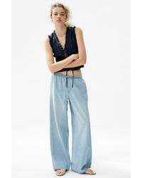 H&M - Denim Drawstring Pants - Lyst