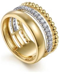 Gabriel & Co. - 14K Diamond Stacked Band Ring - Lyst