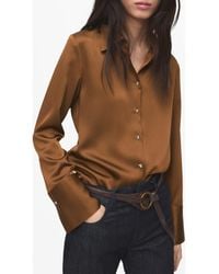 Mango - Flowy Satin Shirt - Lyst