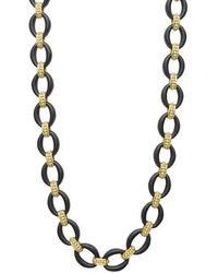 Lagos - Anthem 18K Matte Ceramic Oval Link Necklace - Lyst