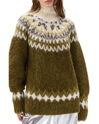 Rag & Bone - Beth Oversize Fair Isle Alpaca Blend Turtleneck Sweater - Lyst