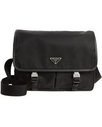 Prada Black Nylon Saffiano Messenger Bag