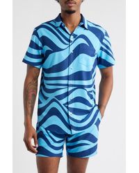 MAVRANS - Wave Weekend Short Sleeve Performance Button-Up Shirt - Lyst