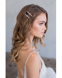 Brides & Hairpins - Etta Set Of 2 Crystal Hair Clips - Lyst