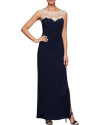 Alex Evenings - 81351473 Embroidered Jewel Neck Sheath Dress - Lyst
