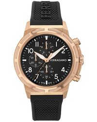 Ferragamo - Sport Chronograph Silicone Strap Watch, 44Mm - Lyst