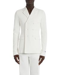 Dolce & Gabbana - Crinkle Texture Double Breasted Stretch Cotton Blend Sport Coat - Lyst