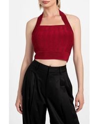 Guess - Sofie Rib Crop Halter Top - Lyst