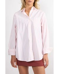 Viens Avec Moi - Seaside Stripe Button-Up Shirt - Lyst