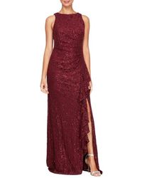 Alex Evenings - Sequin Lace Cascading Ruffle Gown - Lyst