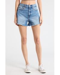 DAZE - The Knockout High Waist Denim Shorts - Lyst
