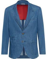Brunello Cucinelli - Denim Blazer - Lyst