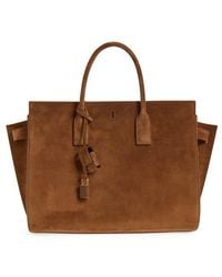 Saint Laurent - Large Sac De Jour Suede Tote - Lyst