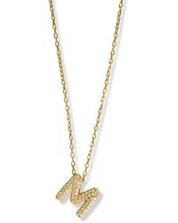 Argento Vivo Sterling Silver - Cubic Zirconia Bubble Inital Pendant Necklace - Lyst