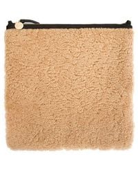 Clare V. - Foldover Genuine Shearling Clutch - Lyst