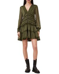 AllSaints - Zora Long Sleeve Tiered Dress - Lyst