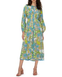 Diane von Furstenberg - Scott Floral Long Sleeve Midi Dress - Lyst