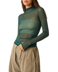 Free People - On The Dot Layering Mesh Turtleneck - Lyst