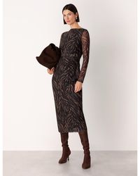 Whistles - Abstract Zebra Mesh Dress - Lyst
