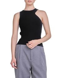 Endless Rose - Asymmetric Cutout Rib Knit Tank Top - Lyst