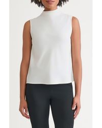Ming Wang - Funnel Neck Crêpe De Chine Shell - Lyst