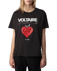 Zadig & Voltaire - Tommer Bead Detail Organic Cotton Concert T-shirt - Lyst