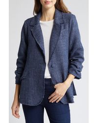 Wit & Wisdom - Ruched Sleeve Tweed Blazer - Lyst